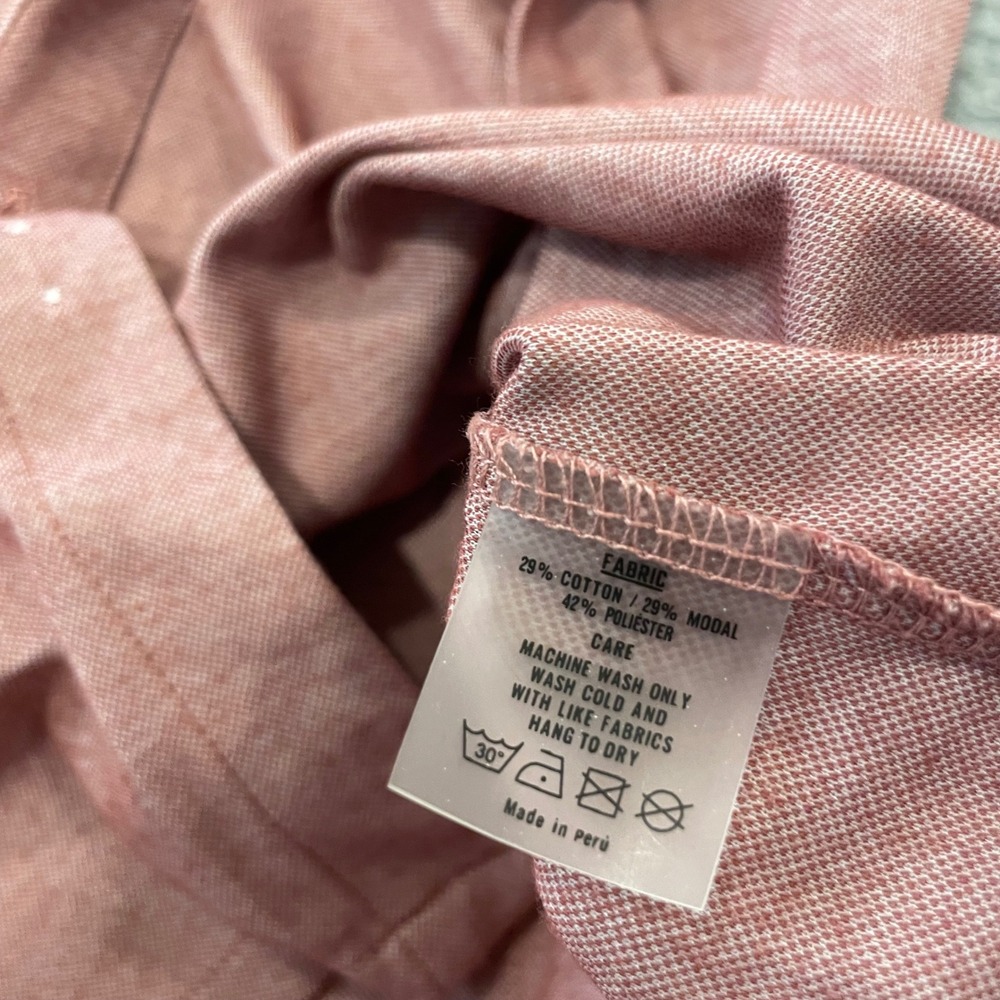 State & Liberty Pique Button Up Shirt Mens M Red Chambray Cotton Modal Athletic - Picture 9 of 9